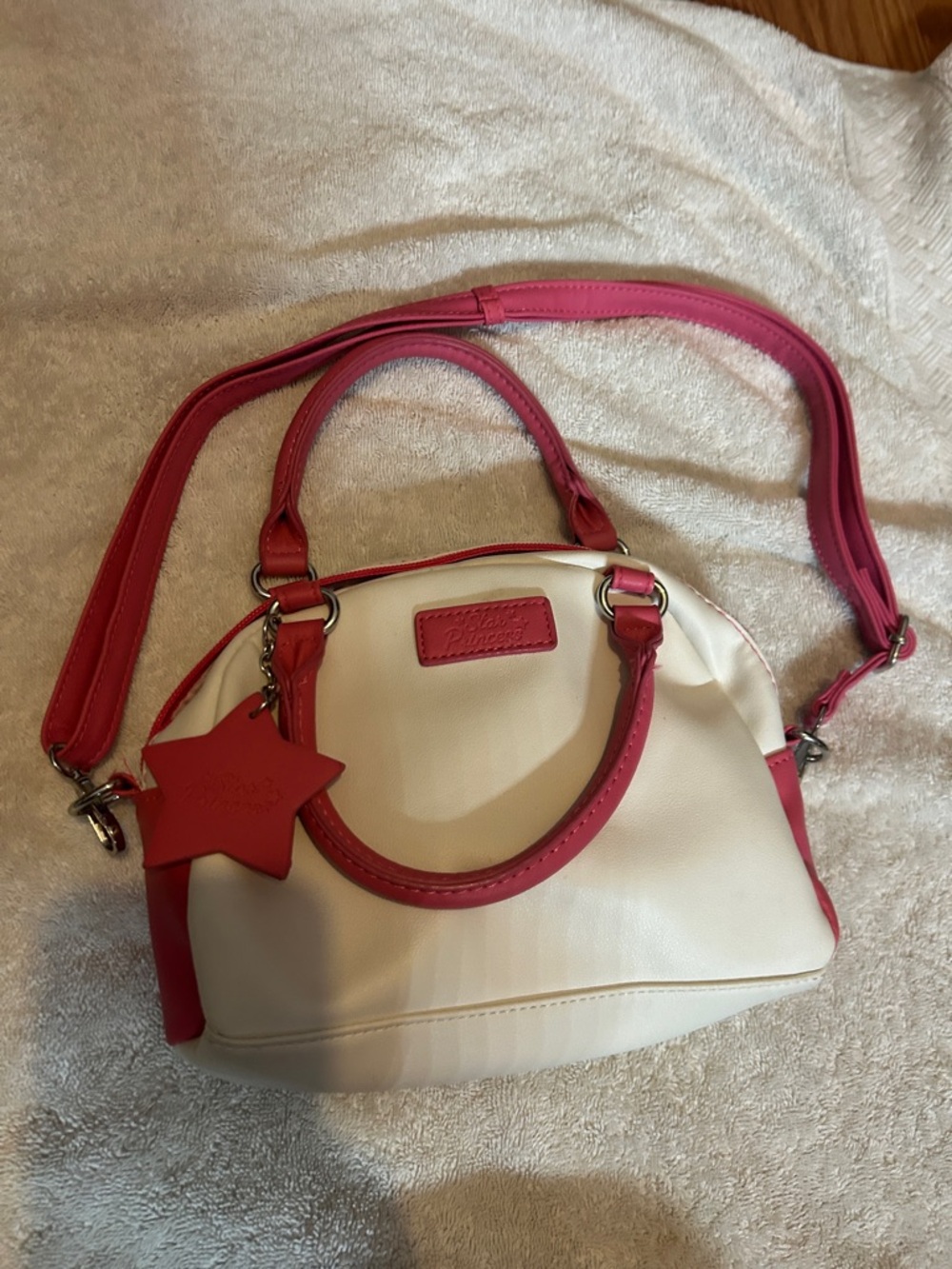 Cream and Pink kids Satchel Handbag